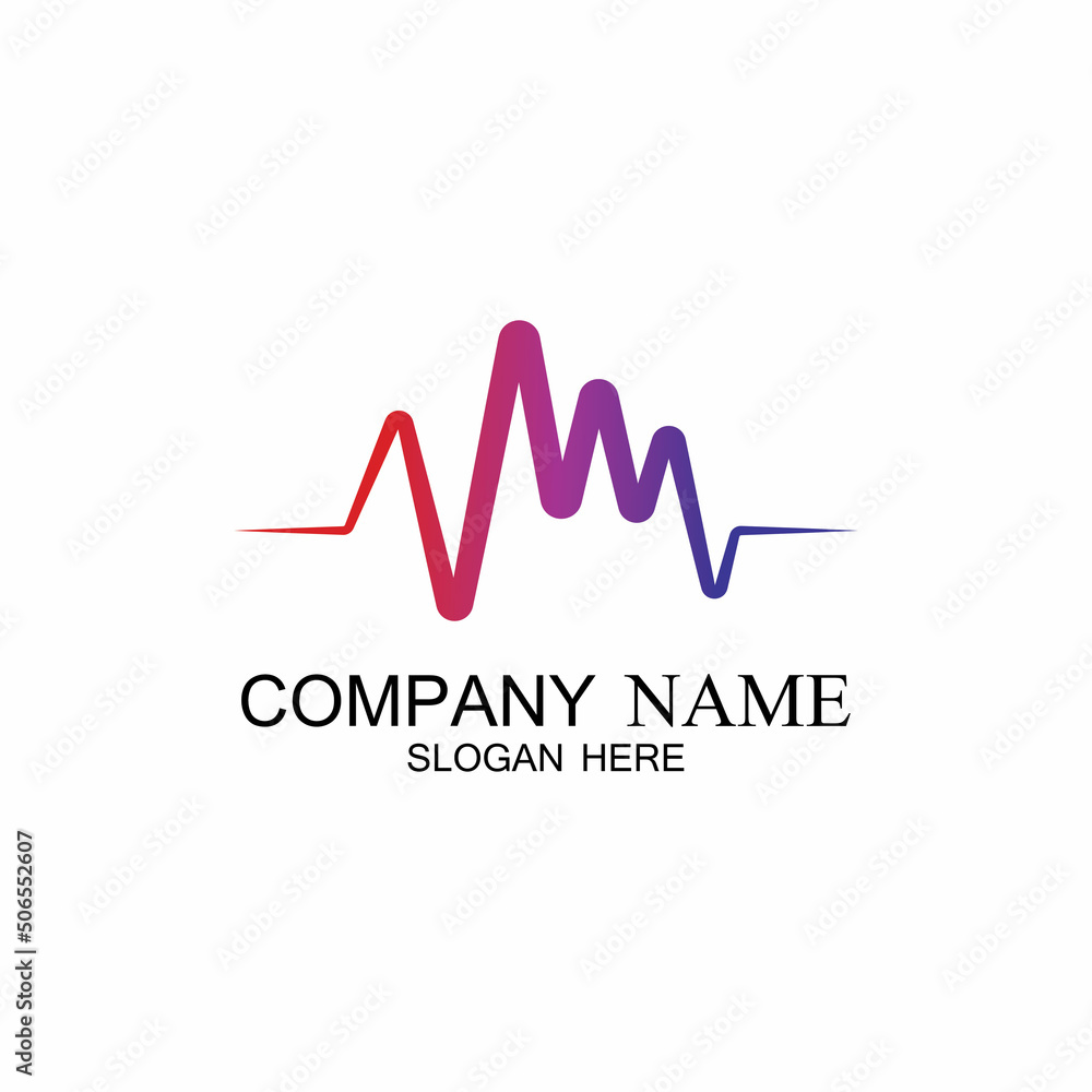 Pulse line ilustration vector template Pulse line ilustration vector template