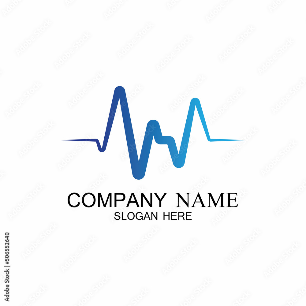Pulse line ilustration vector template Pulse line ilustration vector template