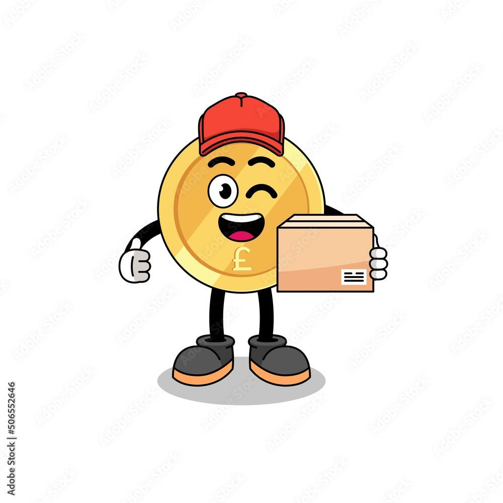 pound sterling mascot cartoon as an courier pound sterling mascot cartoon as an courier