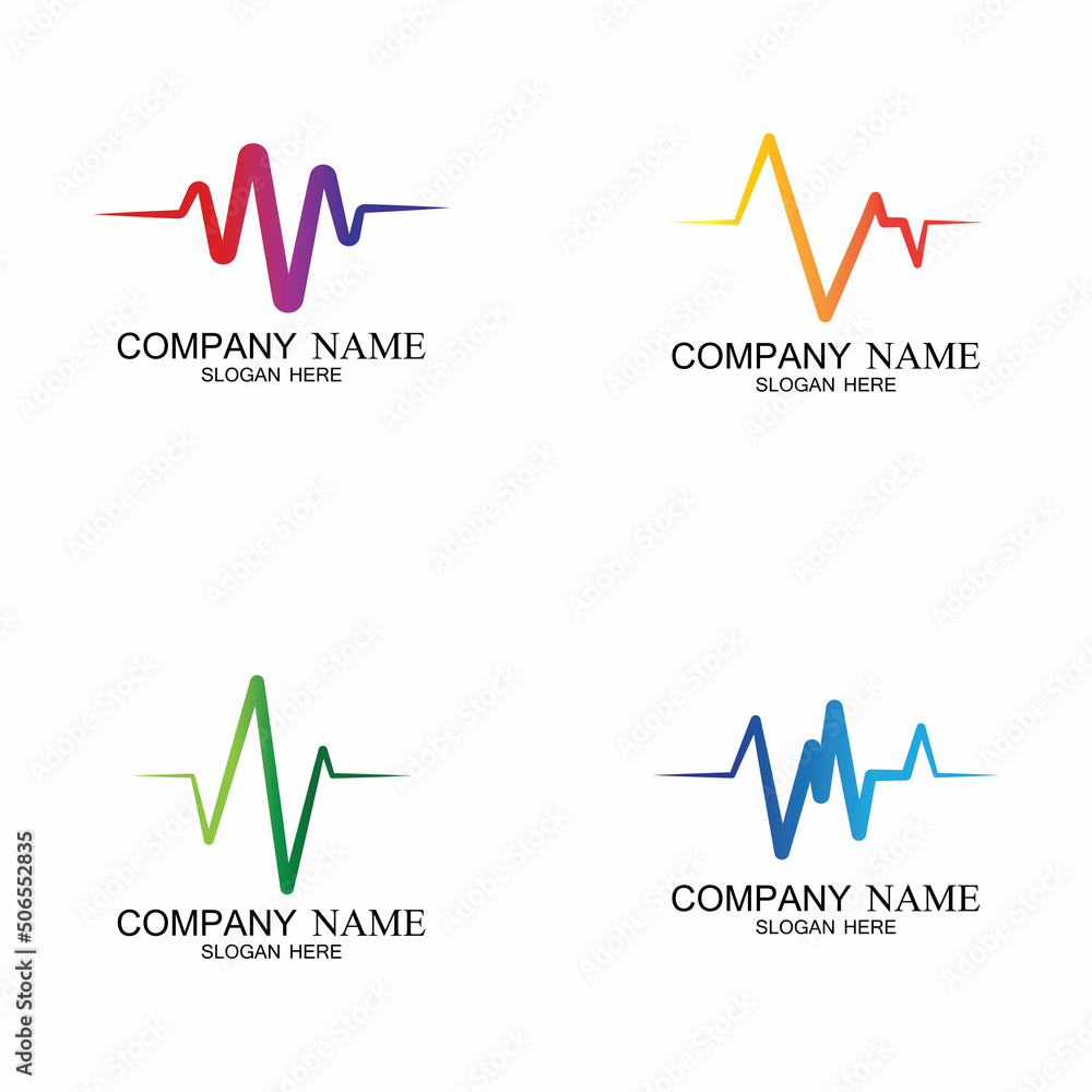Pulse line ilustration vector template Pulse line ilustration vector template