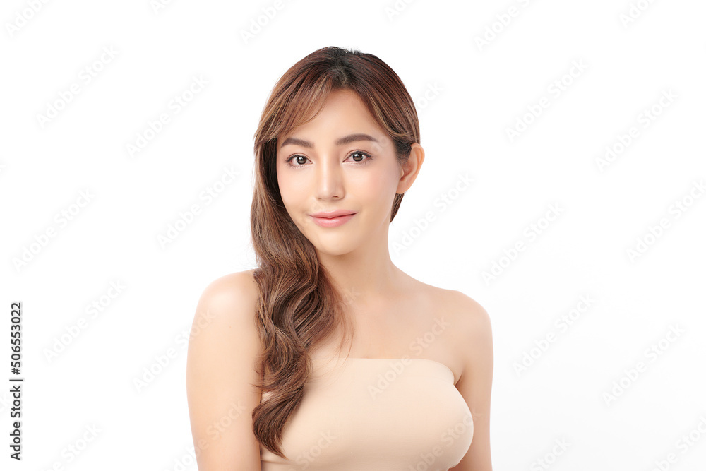 Beautiful young asian woman with clean fresh skin on white background, Face care, Facial treatment, Cosmetology, beauty and spa, Asian women portrait. Beautiful young asian woman with clean fresh skin on white background, Face care, Facial treatment, Cosmetology, beauty and spa, Asian women portrait.