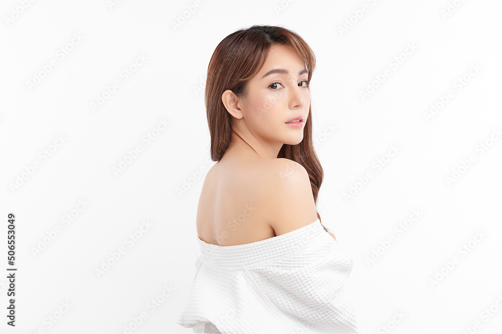 Beautiful young asian woman with clean fresh skin on white background, Face care, Facial treatment, Cosmetology, beauty and spa, Asian women portrait. Beautiful young asian woman with clean fresh skin on white background, Face care, Facial treatment, Cosmetology, beauty and spa, Asian women portrait.