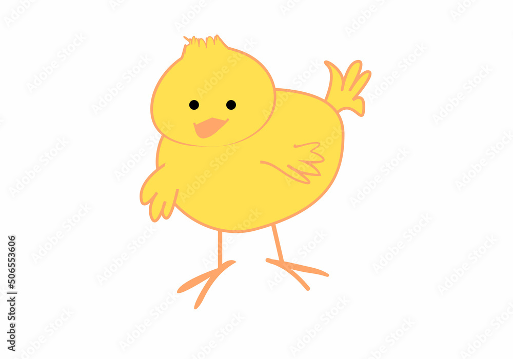 Vector illustration of funny chick for kids Vector illustration of funny chick for kids