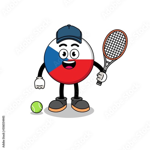 czech republic illustration as a tennis player