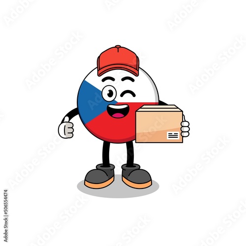 czech republic mascot cartoon as an courier