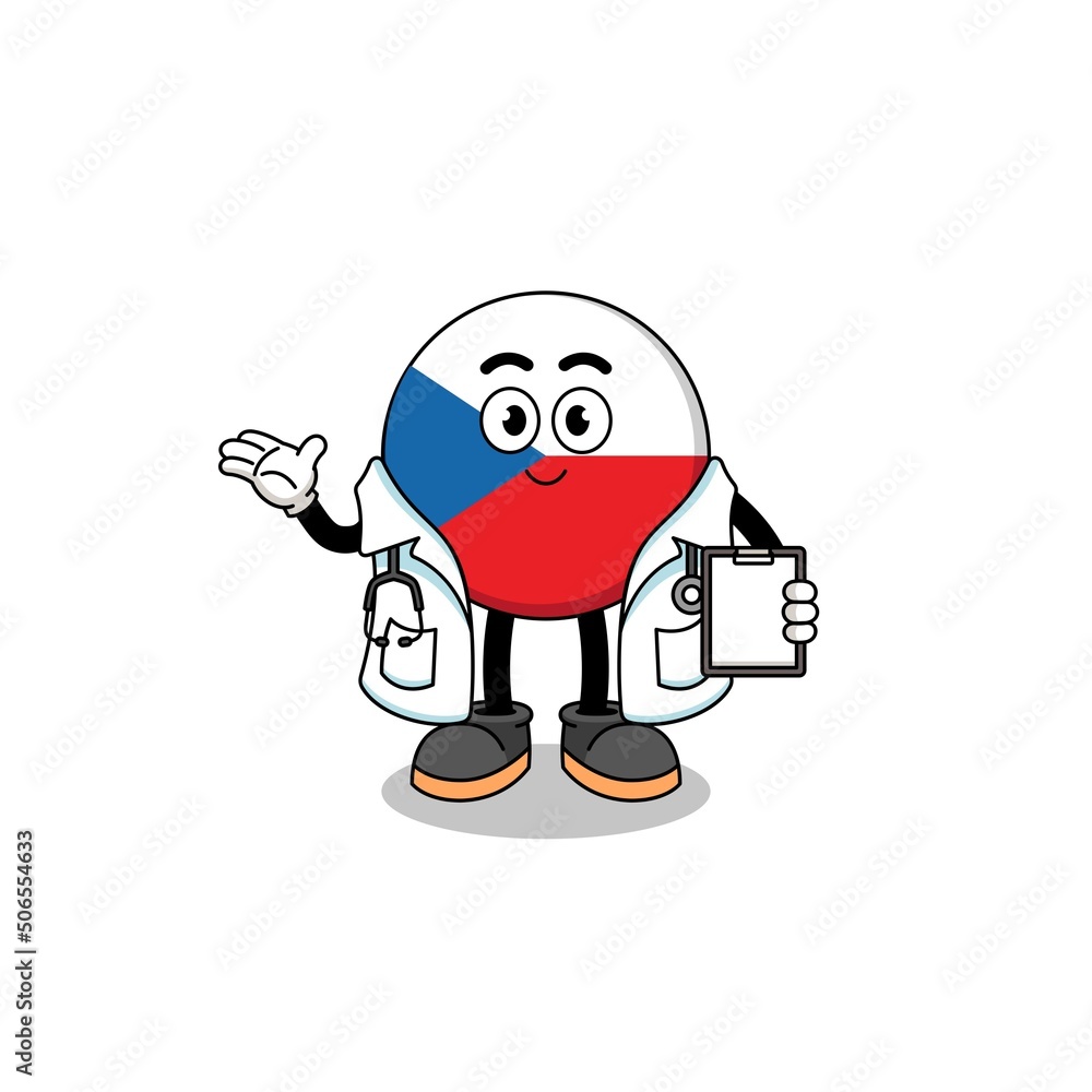Cartoon mascot of czech republic doctor