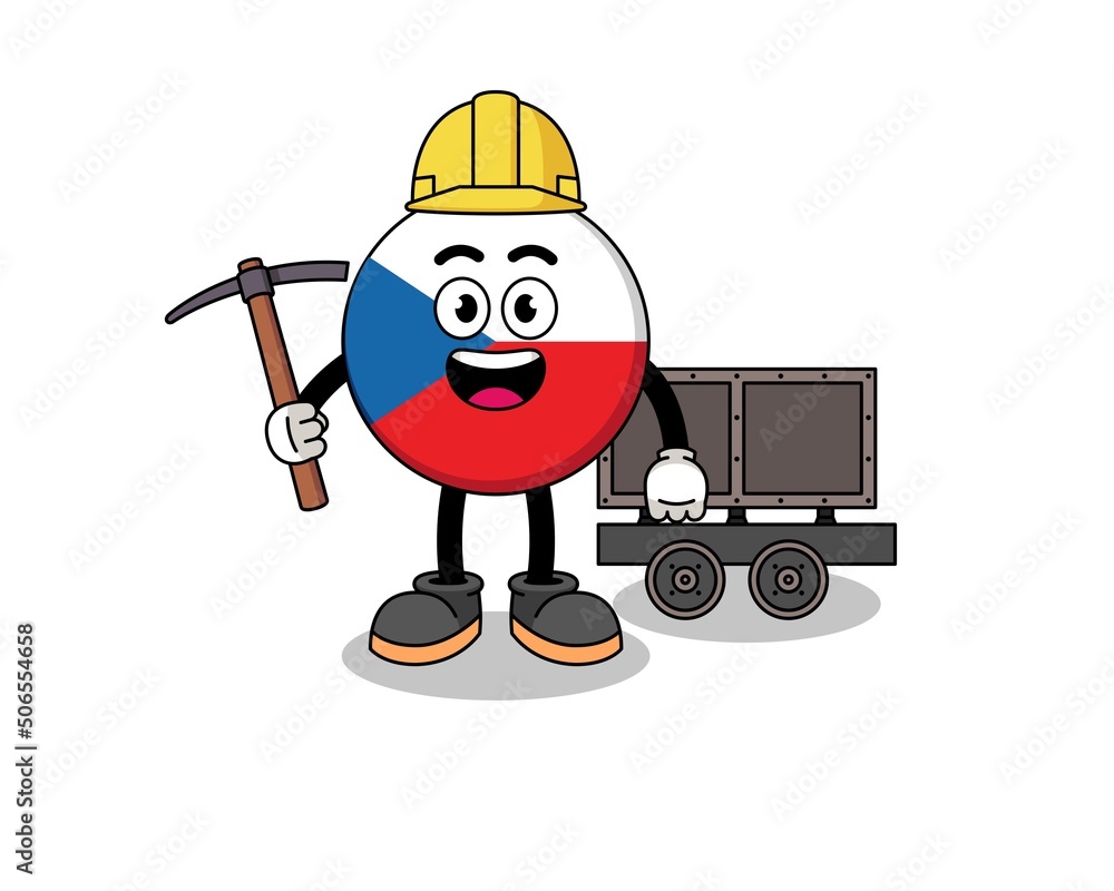 Mascot Illustration of czech republic miner