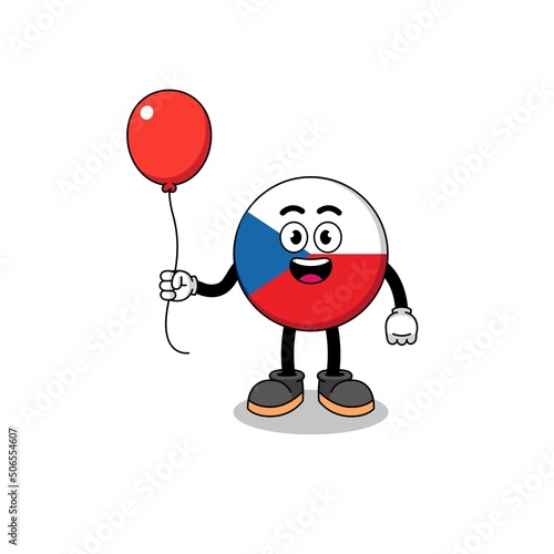 Cartoon of czech republic holding a balloon