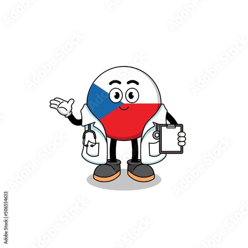 Cartoon mascot of czech republic doctor