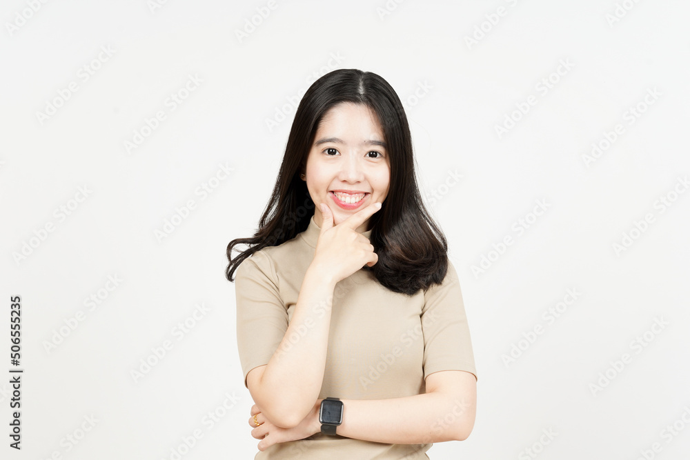 Smile and Looking to Camera Of Beautiful Asian Woman Isolated On White Background Smile and Looking to Camera Of Beautiful Asian Woman Isolated On White Background
