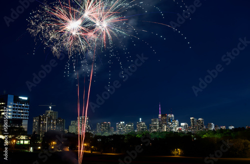 Beautiful Toronto Skyline views with fireworks