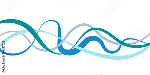 Water waves, blue lines. Abstract motion