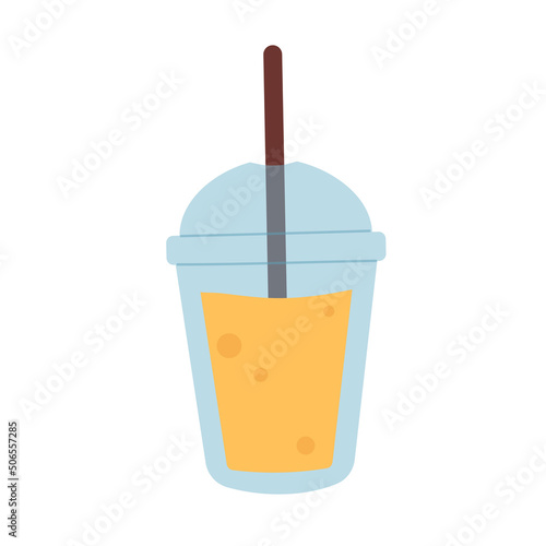 Summer drink delivery services. Fresh juice ordering, takeaway cocktail vector illustration