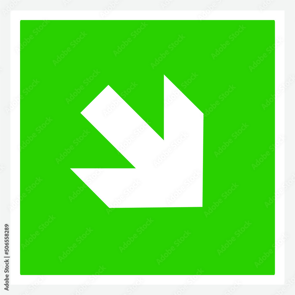 Vector Square green emergency exit stair sign. Exit Vector Illustration Vector Square green emergency exit stair sign. Exit Vector Illustration