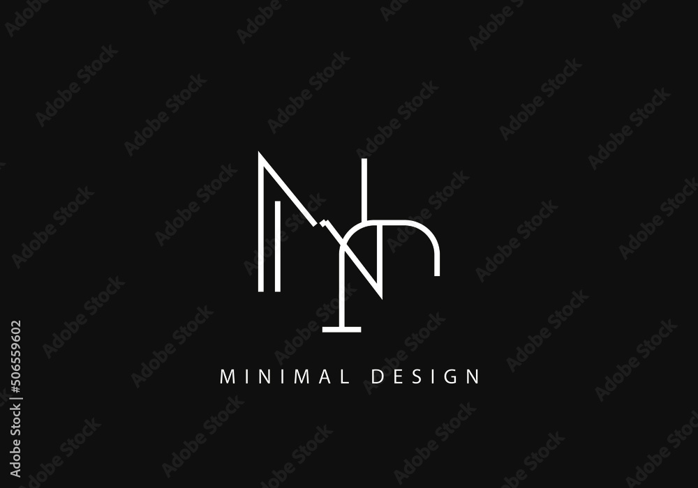 Alphabet letter NJ logo design line art Stock Vector | Adobe Stock