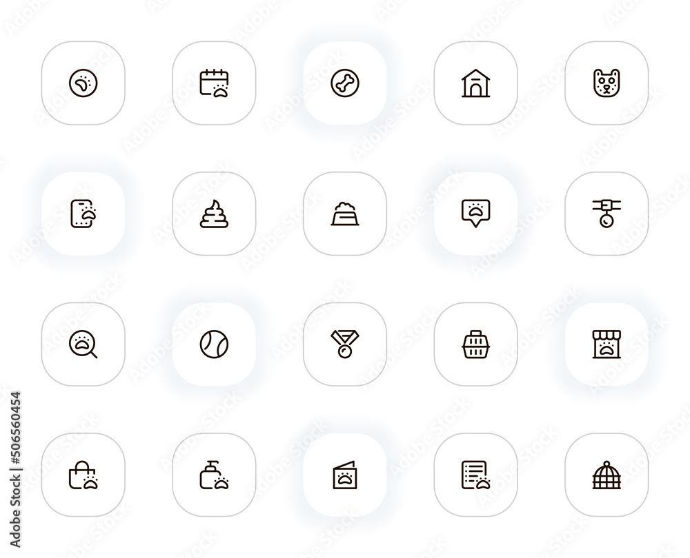 Pets and animals line icons set. Paw, bone, booth, cat, poop, food, collar, search, ball, medal. Vector outline pictograms for web and ui, ux mobile app design. Editable Stroke. 24x24 Pixel Perfect. Pets and animals line icons set. Paw, bone, booth, cat, poop, food, collar, search, ball, medal. Vector outline pictograms for web and ui, ux mobile app design. Editable Stroke. 24x24 Pixel Perfect.