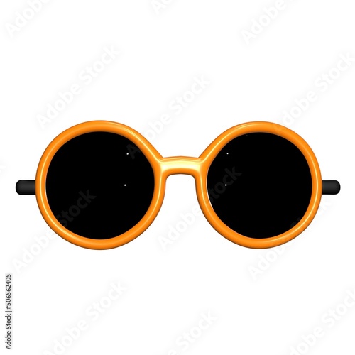 Circle sunglasses with orange frames