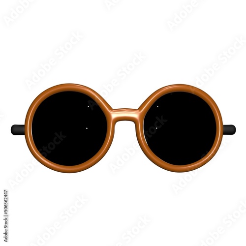 Circle sunglasses with brown frames