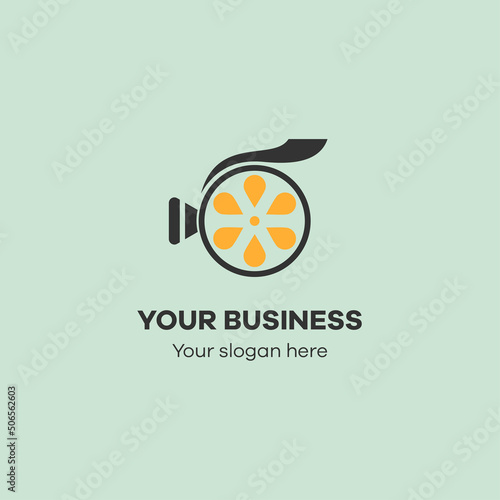 Cinema film recorder flat premium logo template