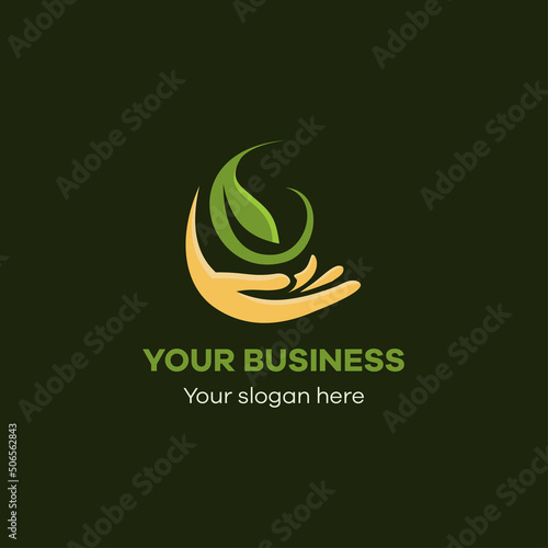 Go green flat modern logo template