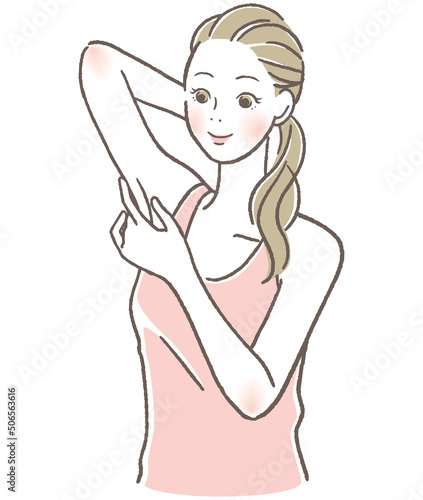 脇がきれいになって喜ぶ女性