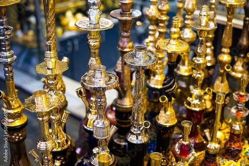 Shisha, hookah or Nargile, water pipes for sale on market, Damascus