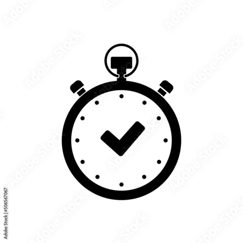 Stopwatch stop watch timer flat vector icon for apps and websites