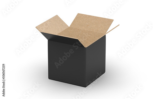 Blank Heavy-Duty Medium Open Packaging Box for mock up and branding. Shipper outer carton box mockup template, 3d render illustration.
