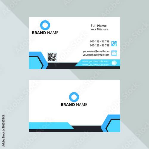 Company business card Modern in blue color 01