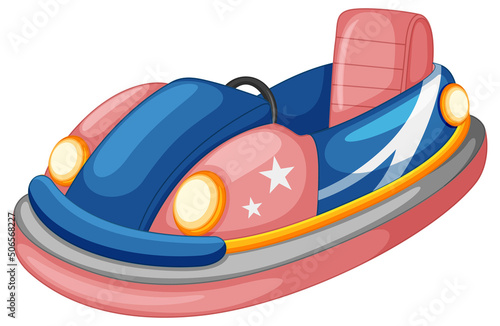 Cartoon bumper car on white background
