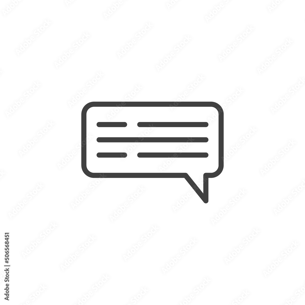 Chat message line icon Chat message line icon