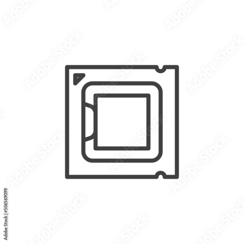 cpu processor line icon