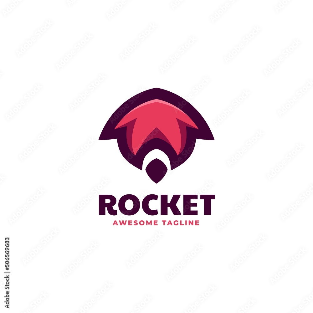 Vector Logo Illustration Rocket Simple Mascot Style. Vector Logo Illustration Rocket Simple Mascot Style.