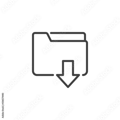 Download folder line icon