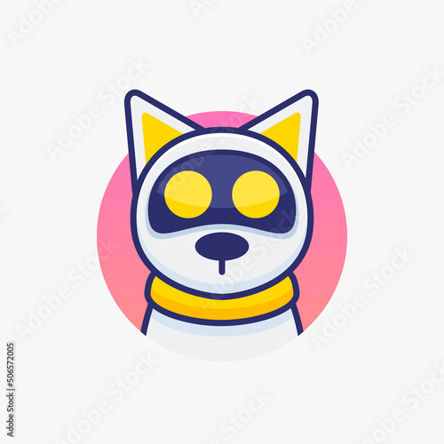 Concept of facial animal avatar chatbot dog