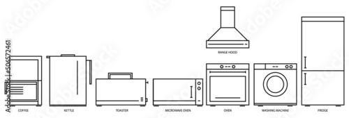 Set of Household Appliances Icons. Stock Vector