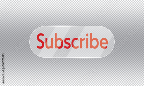 Subscribe icon, Information and announcements for website or mobile icon, Glassmorphism clear glass