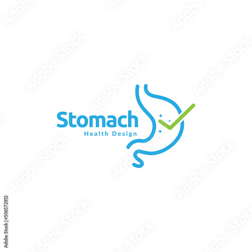 health stomach with check mark logo design vector graphic symbol icon illustration creative idea
