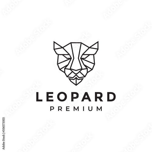 head line leopard triangle polygon logo design vector graphic symbol icon illustration creative idea