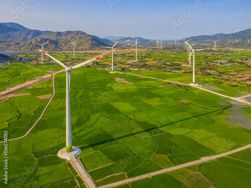 Landscape with Turbine Green Energy Electricity, Windmill for electric power ...