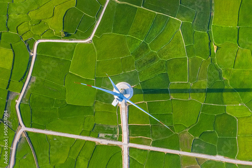 Landscape with Turbine Green Energy Electricity, Windmill for electric power ...