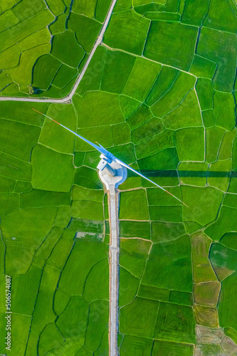 Landscape with Turbine Green Energy Electricity, Windmill for electric power ...