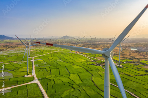 Landscape with Turbine Green Energy Electricity, Windmill for electric power ...