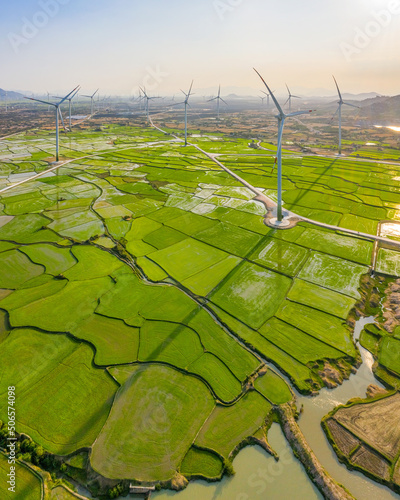 Landscape with Turbine Green Energy Electricity, Windmill for electric power ...