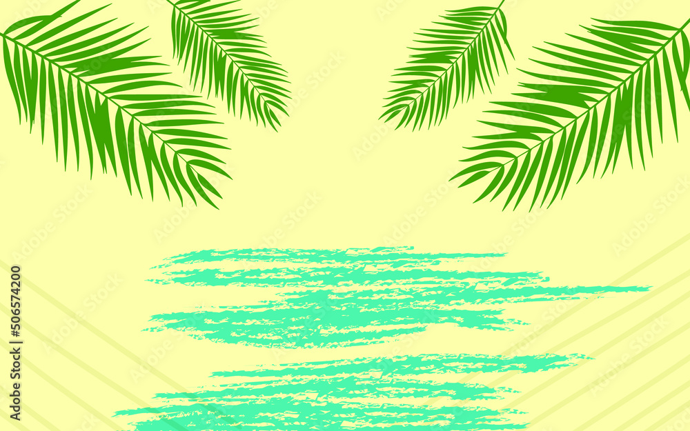 abstract summer beach palm leaves background wallpaper