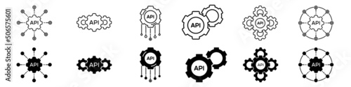 API vector icon. software integration illustration sign. application symbol. Cloud logo. development sign or logo.