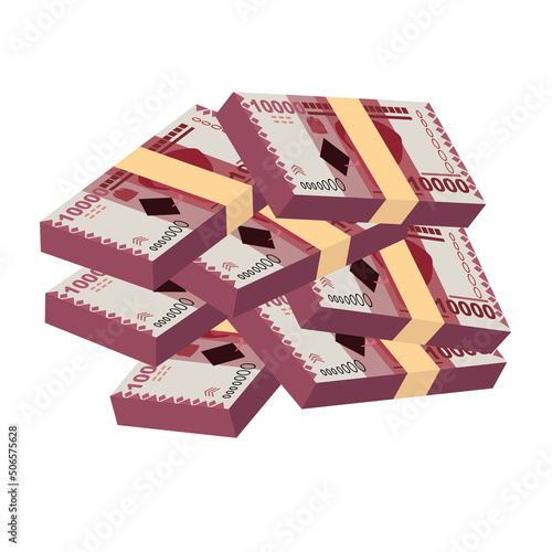 Tanzanian Shilling Vector Illustration. Tanzania money set bundle banknotes. Paper money 10000 TSH. Flat style. Isolated on white background. Simple minimal design.