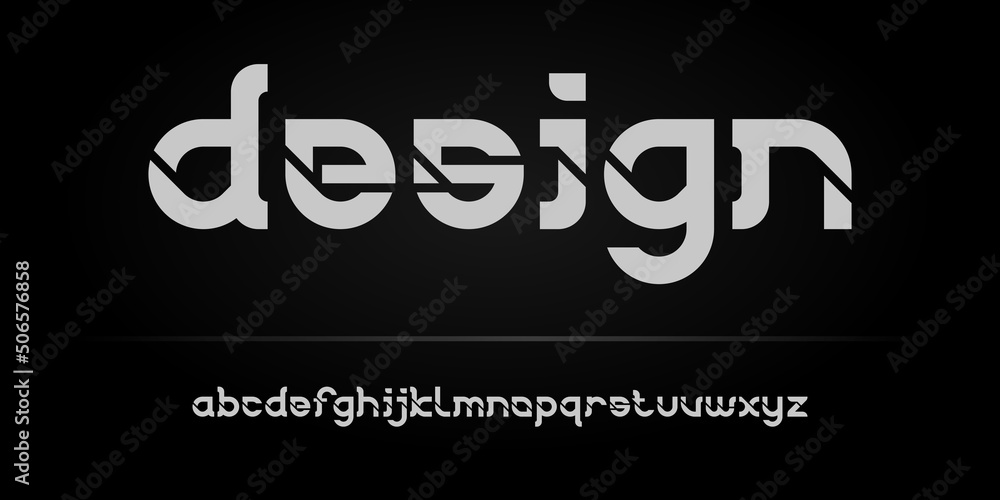 Fototapeta premium Abstract modern futuristic alphabet font. typography urban style fonts for technology, digital, movie, logo design