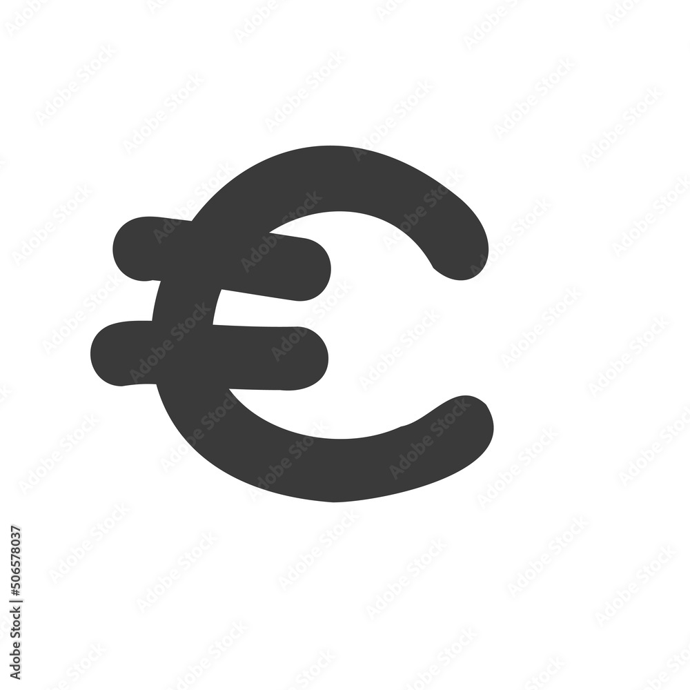 ユーロ(€) の手描き風文字 ユーロ(€) の手描き風文字