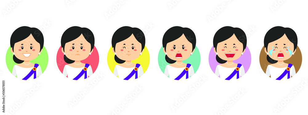 Cambodia Avatar with Various Expression Cambodia Avatar with Various Expression